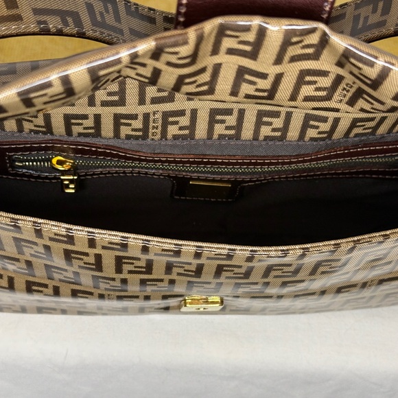 Fendi Gold and Brown Monogram Shoulder Bag - Picture 8 of 10